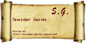 Sneider Gerda névjegykártya